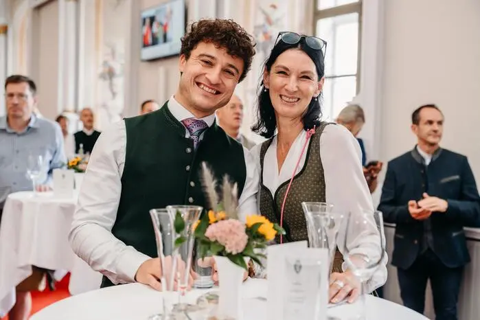 Auch Michael Weissensteiner vom Steirischen Volksliedwerk und Anita Schmid vom Steirischen Heimatwerk waren zum Empfang geladen