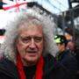  Brian May im Juli beim Formel-1-Rennen in Silverstone