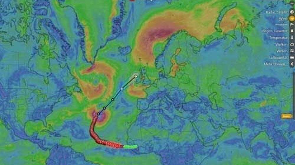 Hurrikan Lorenzo ist derzeit mit Windgeschwindigkeiten von rund 170 km/h unterwegs 