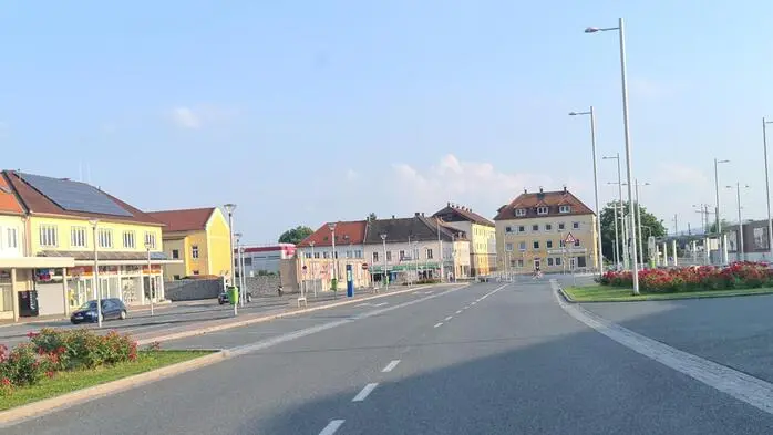 Der Bahnhofsplatz Wolfsberg