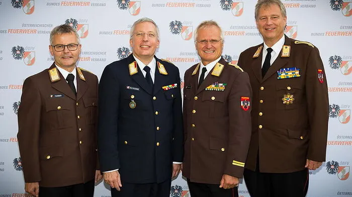 Das Präsidium: Franz Humer, Gerald Hillinger, Albert Kern, Armin Blutsch
