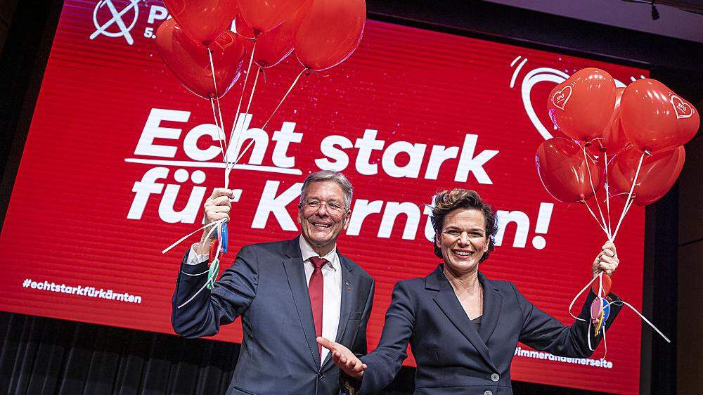 Kaiser und Rendi-Wagner beim Wahlkampfauftakt der SPÖ Kärnten