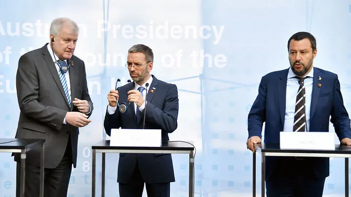 Seehofer, Kickl und Salvini bei ihrem Treffen vor einer Woche in Innsbruck 
