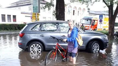 Vor allem vor dem Strandbad gab es eine massive Überschwemmung.