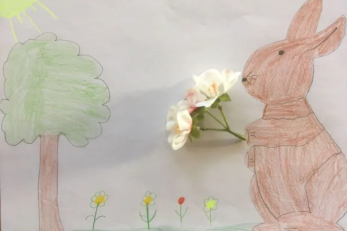 Hemma Hoffelner, neun Jahre aus Kobenz, zeichnete diesen entzückenden Osterhasen, der sogar Blumen mitbringt.