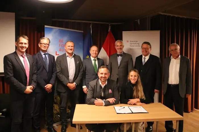 Magdalena Lindl bei der Ständige Vertretung Österreich in Brüssel