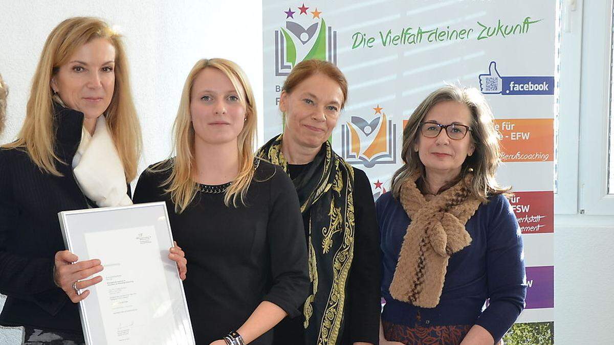 Dagmar Schnedl und Martina Hasler mit Veronika Schneider und Michaela Raser