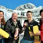 Elisabeth Buchacher, Christoph Wassertheurer, Winzer Manuel Ortner und Dorli Ertl bei „Sound & Wine“. Gailtaler Speck und Gailtaler Almkäse durften dabei nicht fehlen