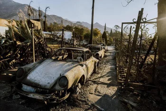 Das „Eaton Fire“ nahe Pasadena und Altadena nordöstlich von Los Angeles brannte auf einer Fläche von etwa 57 Quadratkilometern. 