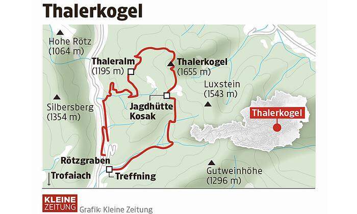 Die Route auf den Thalerkogel