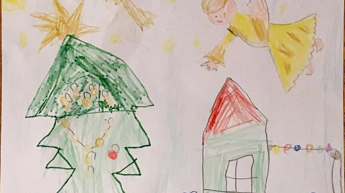Konstantin Kleinschuster (5) aus Mühldorf hat eine Zeichnung für das Christkind gemalt.