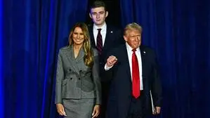Donald Trump mit Ehefrau Melania und seinem Sohn Barron 