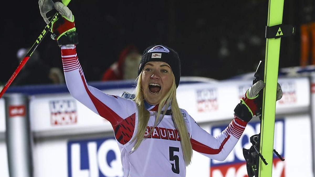 Katharina Truppe will nach dem Parallel-Rennen in St. Moritz ebenso jubeln wie in Levi