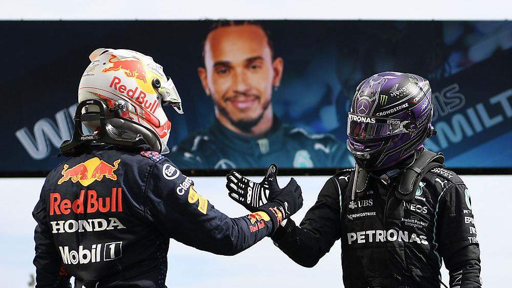 Shake-hands zwischen Verstappen und Hamilton