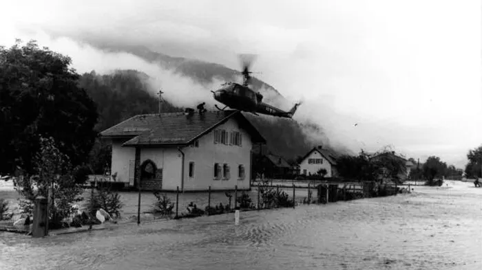 Die Mölltal Straße in Möllbrücke war komplett überflutet.