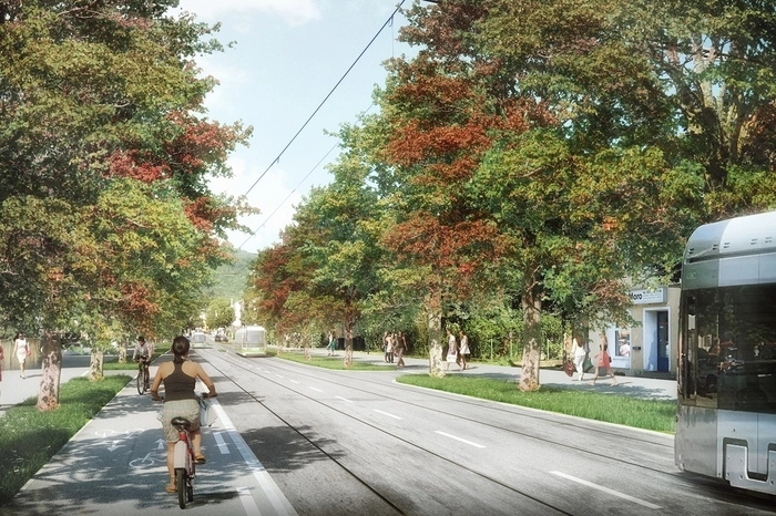 Die Gleise werden ausgetauscht, abschnittsweise bekommt die Straßenbahn einen eigenen Gleiskörper.