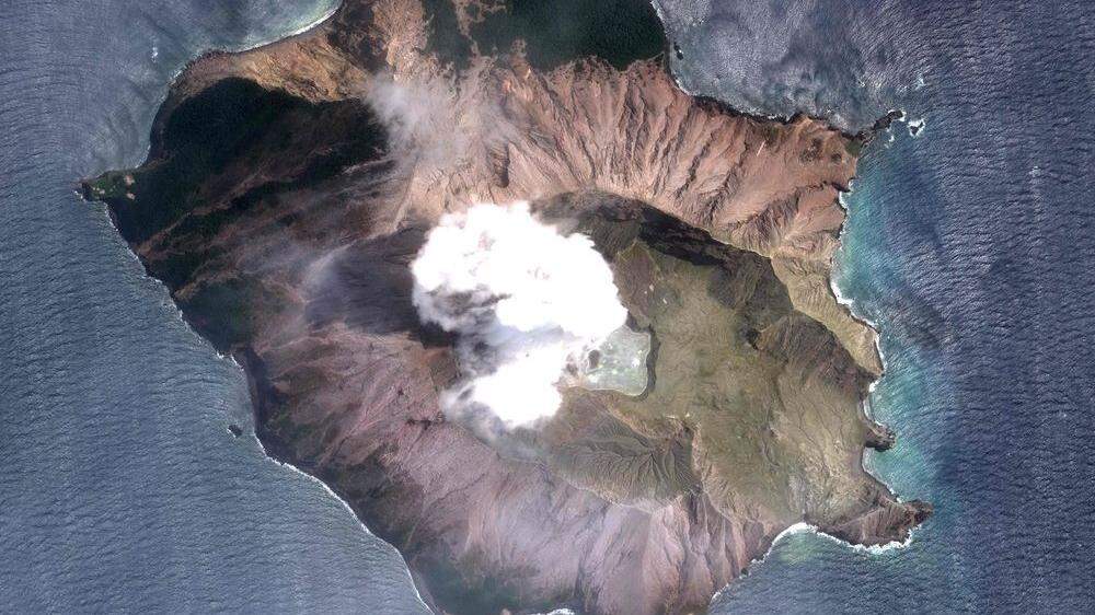 Der Vulkan auf White Island von oben