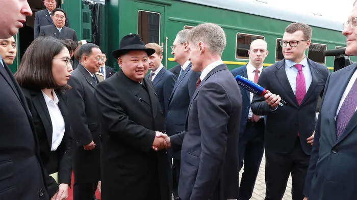 Ankunft am Bahnhof von Wladiwostok von Nordkoreas Staatschef Kim Jong-un.