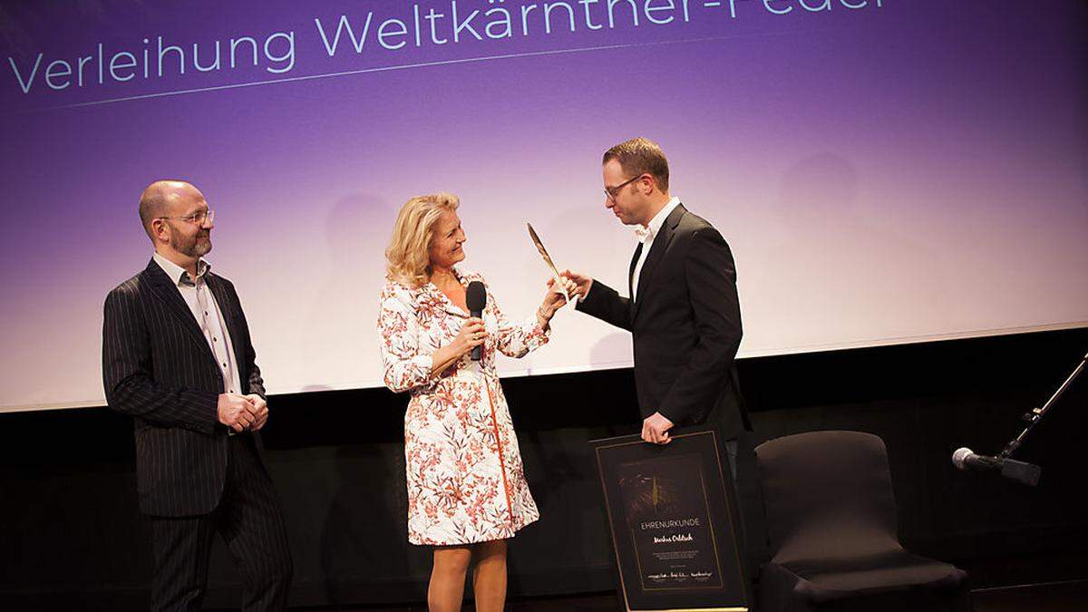 Daniel Brandstätter, Margit Heissenberger ehren Weltkärntner Markus Orlitsch