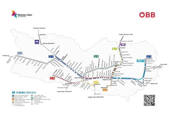Der neue Netzplan der S-Bahnen in Kärnten