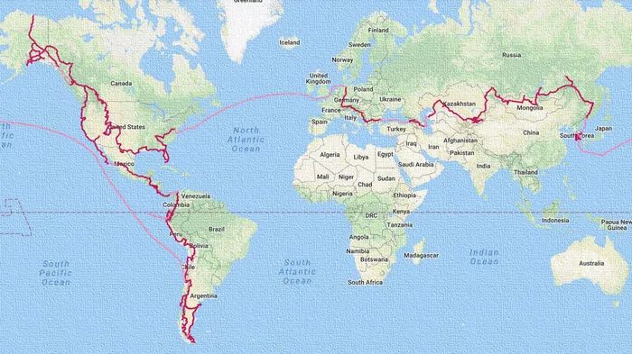 Die Tour der beiden Reisenden führte einmal um die Welt.
