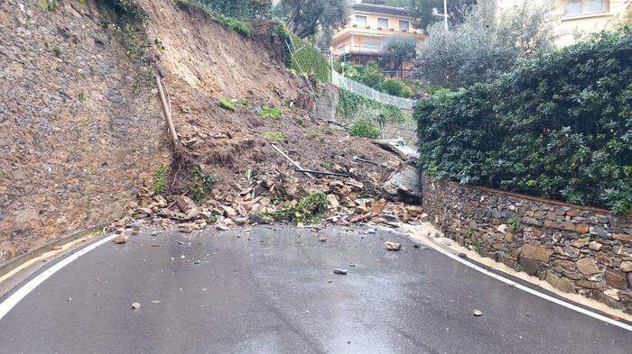 Erdrutsch in der Gemeinde Pieve Ligure