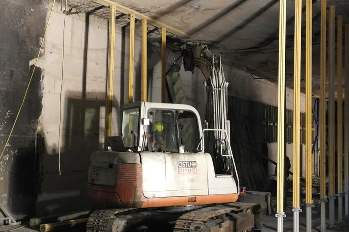 Der Bagger im Einsatz.