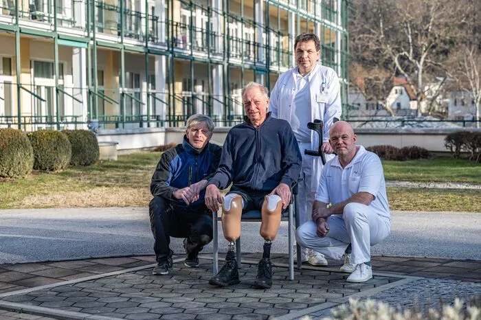 Franz Finster in der Reha in Tobelbad mit Jörg Goldgruber, Gerfried Peternell und Wolfram Hiebler