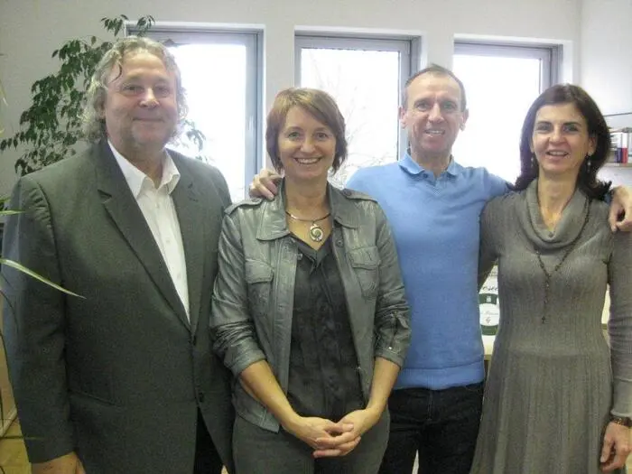 2016: Ingrid Gürtl (r.) mit ihren Vorgängern Günther Prutsch und Anneliese Scheucher sowie Kollege Martin Trummer (v. l.) vom AMS Leibnitz
