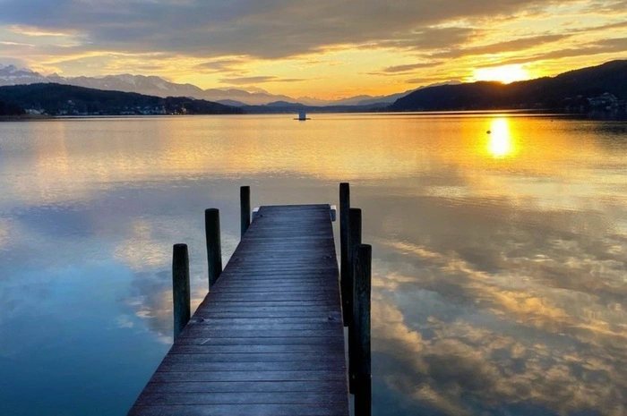 Sonnenuntergang am Wörthersee