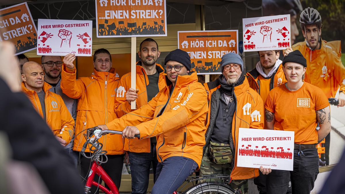 Warnstreik von Lieferando, Klagenfurt im März 2024