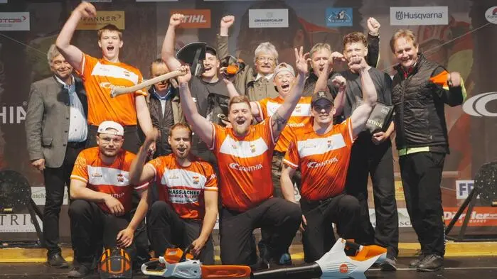 Großer Jubel bei den Siegern der Timbersport-Landesmeisterschaft