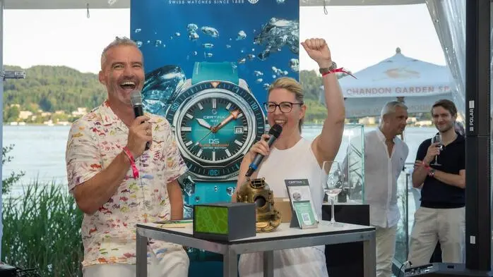 „Mairinger“-Chefin Barbara Pall und Moderator Joschi Peharz freuen sich über das gelungene Event im „Electric Garden“