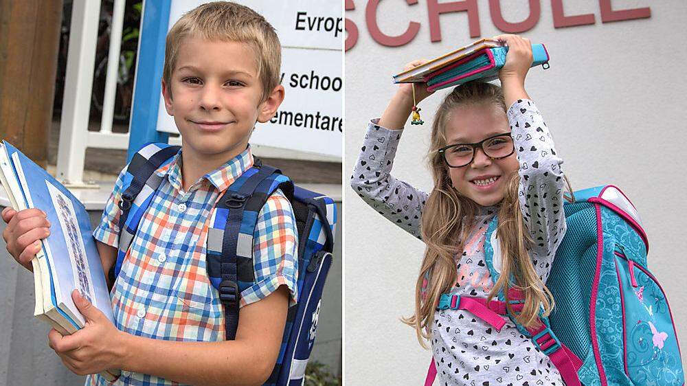 Lukas Weissenbacher und Vanessa Polanc sind neugierig auf die Schule 