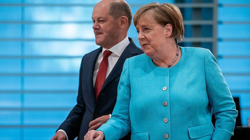 Finanzminister Olaf Scholz (SPD) und Angela Merkel (CDU)