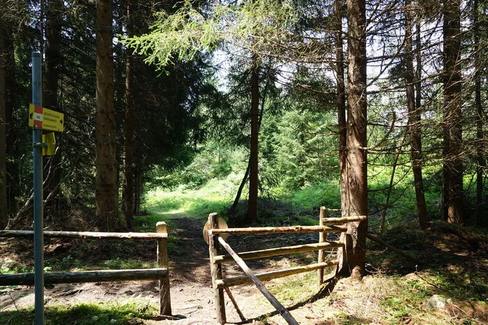 Am oberen Ende des Grundstückes führt ein Wanderweg vorbei