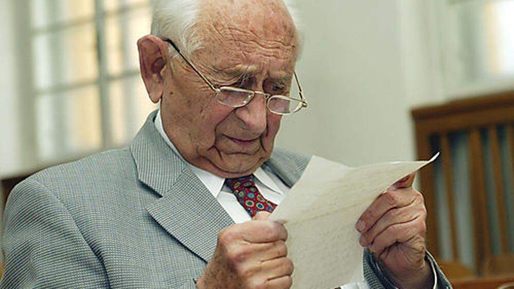 Franz Wurst während des Prozesses gegen ihn im Jahr 2002
