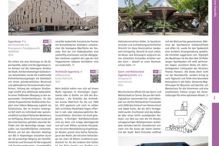 Der Architekturführer ist in Spaziergänge gegliedert...