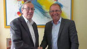Was  bei den Stadtparteisitzungen beschlossen wurde, geben Ernst Meixner und Bernd Osprian bei einem Pressegespräch bekannt