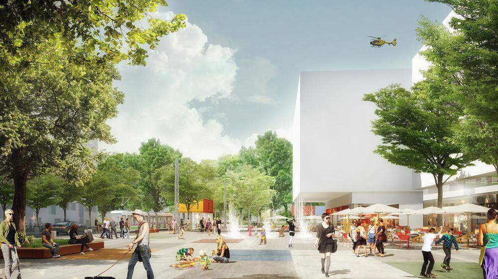Visualisierung: Der Nikolaus-Harnoncourt-Platz soll 2022 in der Smart City eröffnet werden 
