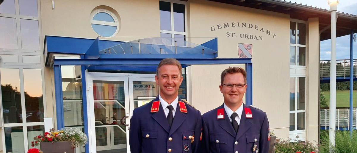 Funktion zurückgelegt: Kommandant Edmund Dreschl (links) und Stellvertreter Stefan Merva