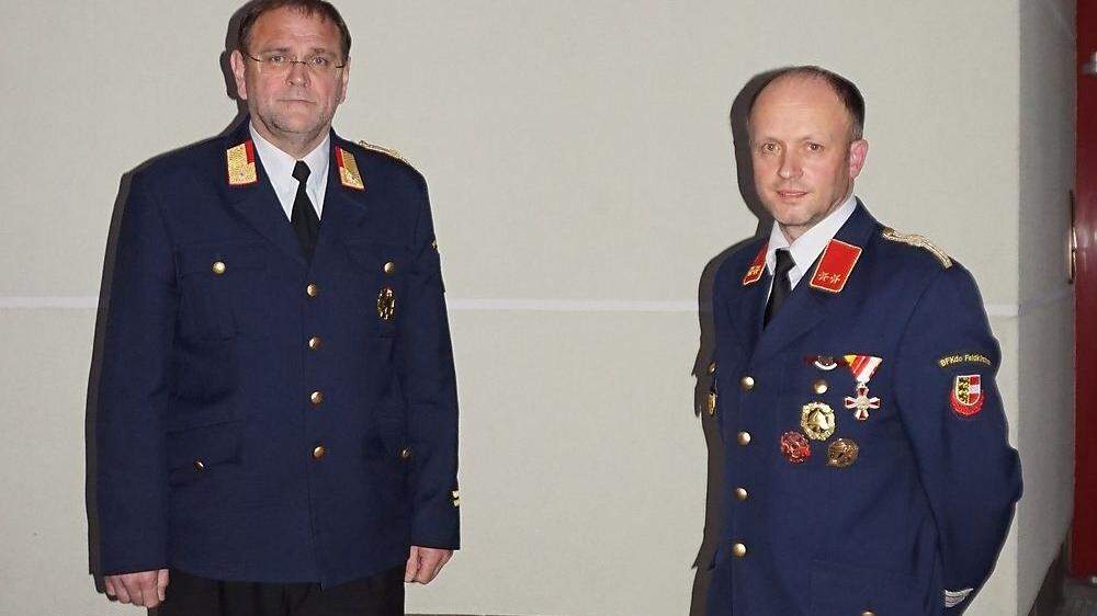 Von links: Kommandant Friedrich Nusser mit seinem Stellvertreter Rudolf Rasch