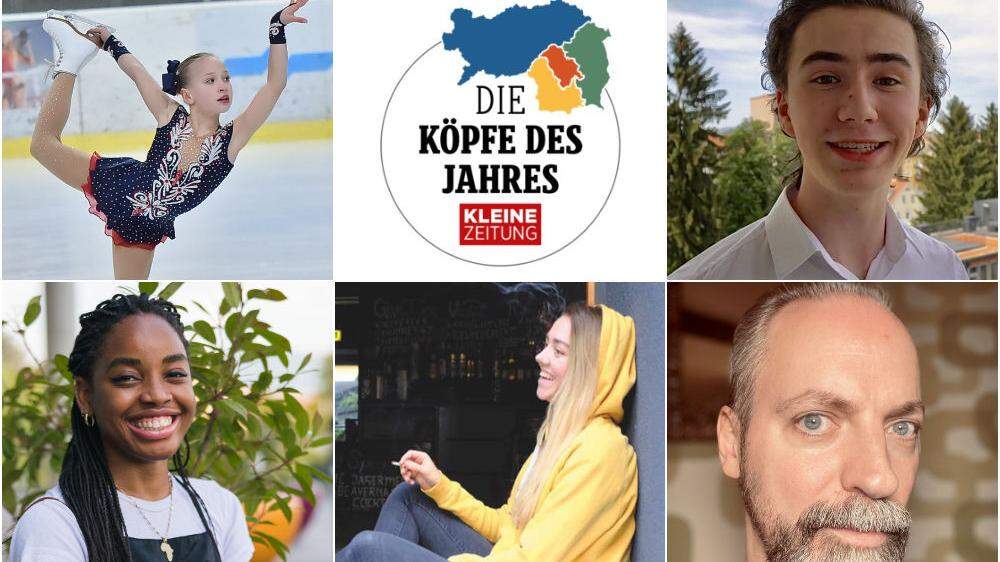 Isabella Niederleitner, Precious Nnebedum, Sonja Kaufmann, Peter Droneberger und Johannes Häfele: Der nominierte Grazer Köpfe-Nachwuchs