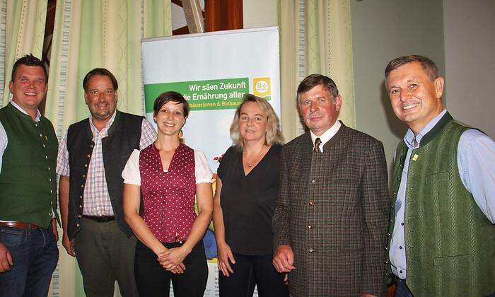 Obmann Thomas Gschier, Kammerobmann Martin Kaltenegger, Delegierte Bettina Stöckl, Regionalleiter-Stv. Ilse Kogler, Regionalleiter Johann Höden, GF Josef Renner