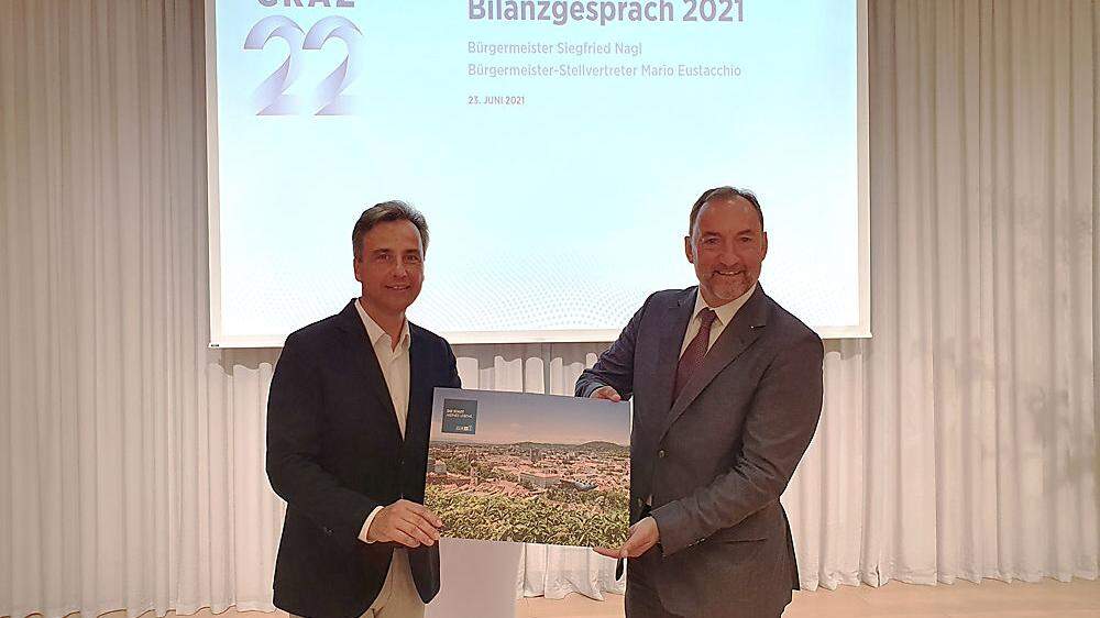 Bürgermeister Siegfried Nagl (ÖVP) und Vize Mario Eustacchio (FPÖ)