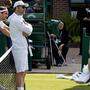 Andy Murray (rechts) mit Roger Federer (links) beim Training