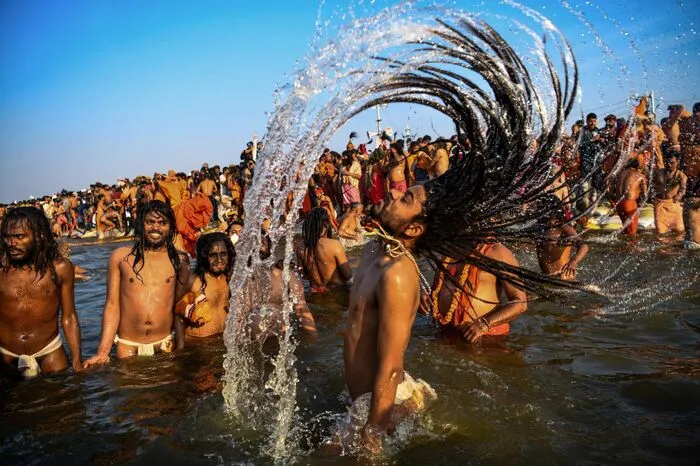 Zur Unterbringung der vielen Pilger wurde eine Zeltstadt in Allahabad im Bundesstaat Uttar Pradesh errichtet.