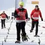 Die Schneeschuhläufer gaben beim 50 Meter-Finallauf alles
