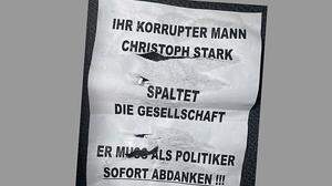Dieser Zettel prangte auf dem Schuhgeschäft von Ulrike Stibor-Stark in Gleisdorf