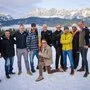 Veranstalter Klaus Leutgeb (vorne) schaute mit den Chefs der vier Skiberge und des Tourismusverbandes Schladming-Dachstein bei den „Backstreet Boys“ vorbei.